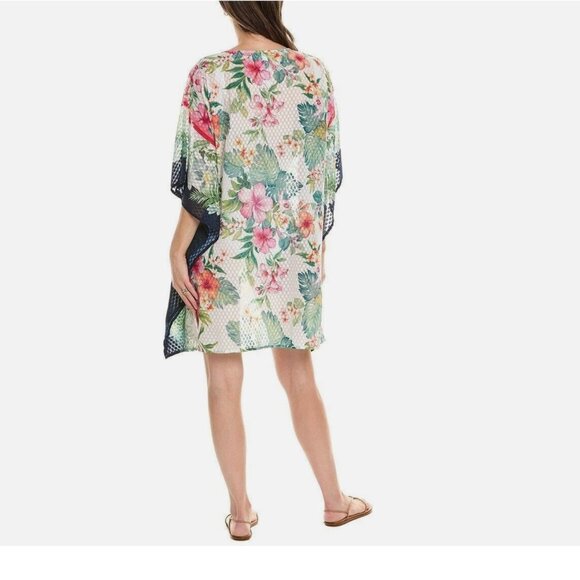NWT  $138 TOMMY BAHAMA Jacquard Floral Short Beach Tunic Cover-up Size S/M - Picture 5 of 9